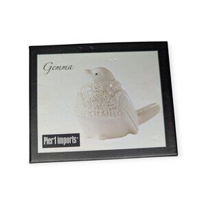 Pier 1 Imports Gemma White Sparkly Ceramic Bird Figure w/Original Box NWT